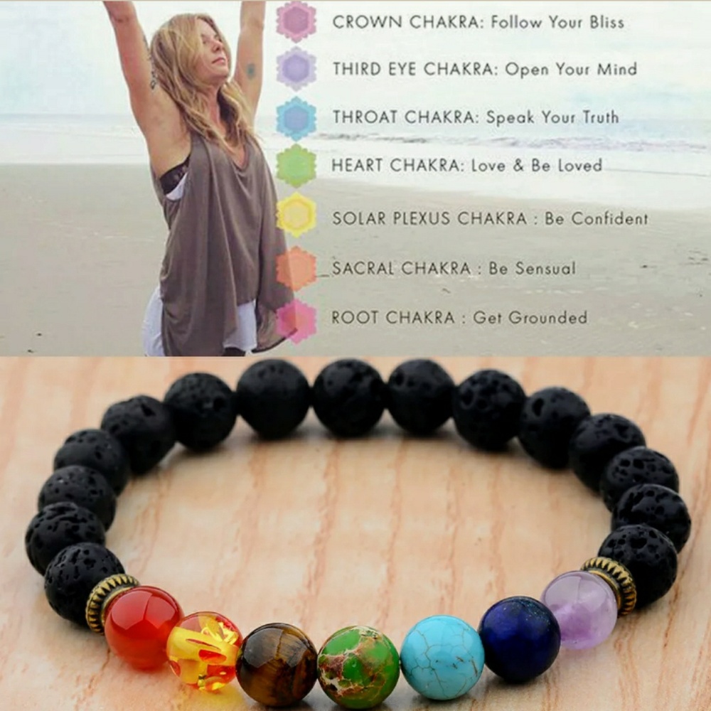 HP 🎉Chakra Alignment Bracelet. (Lava Beads)
